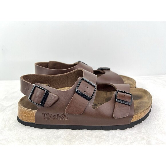 Birkenstock Shoes - Birkenstock Birkis Milano Brown Birko-Flor Slingback Sandals Womens 38/ 7 Narrow